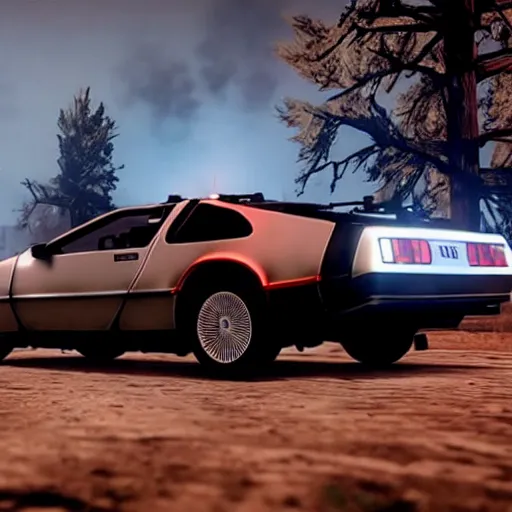 Image similar to dmc 1 2 delorean in red dead redemption 2