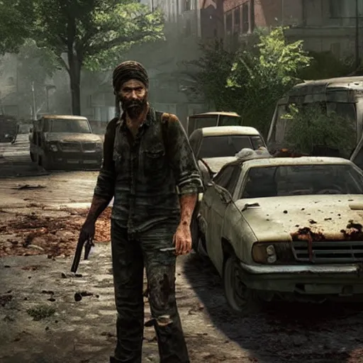 Prompt: the last of us zombie apocalypse setting in a dystopian german town