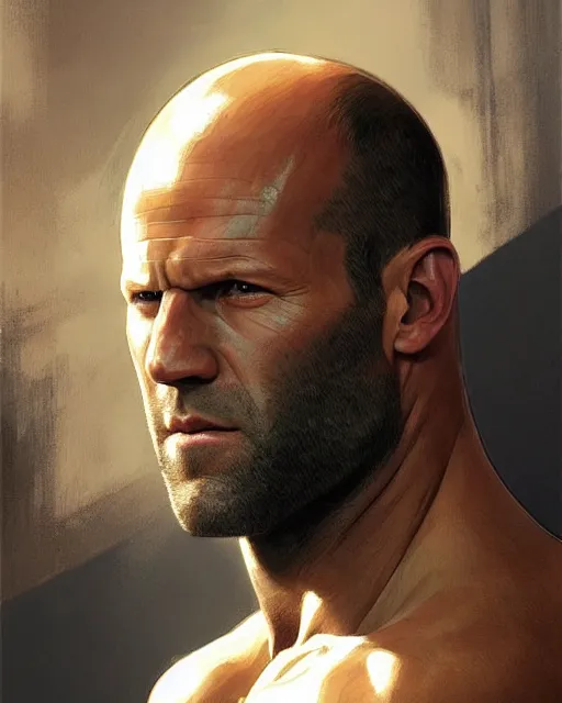 Image similar to jason statham, cinematic, stunning, highly detailed, digital painting, artstation, smooth, hard focus, illustration, art by artgerm and greg rutkowski and alphonse mucha