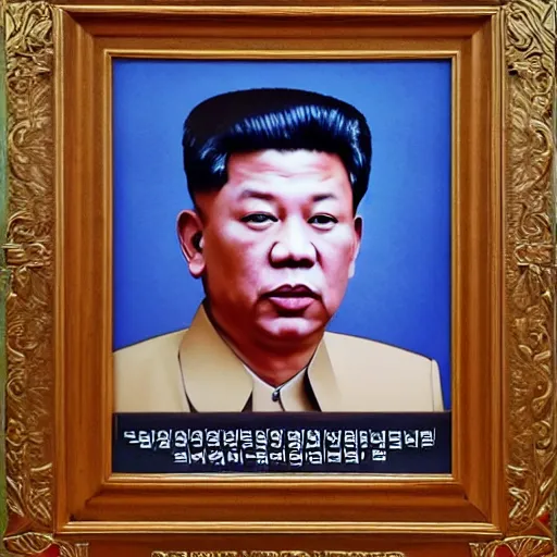 Image similar to north korean portrait photo of duterte,