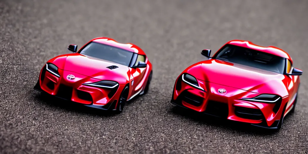 Image similar to Hot Wheels, 2022 toyota supra, cinematic, 8k, depth of field, bokeh.