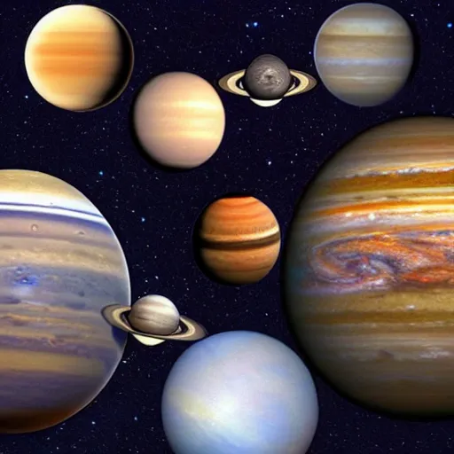 Prompt: planets under a microscope