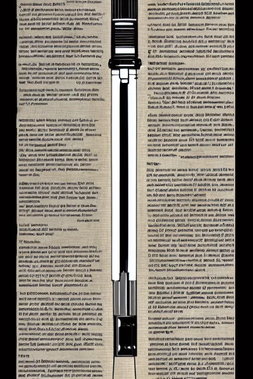 Image similar to detailed schematic of a lightsaber found in an old jedi book.