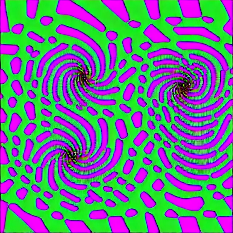 Image similar to illusory motion dazzle two - color symmetry pattern, void, perlin noise prismatic optical illusion