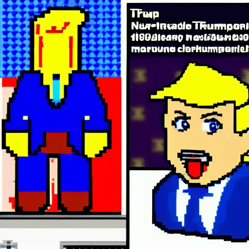 Image similar to trump as 1 6 - bit nintendo character - s 1 5 0