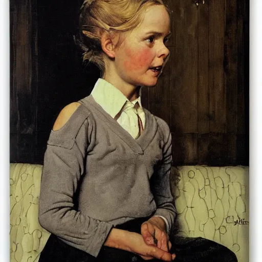 Image similar to portrait of anna - maja henriksson by norman rockwell