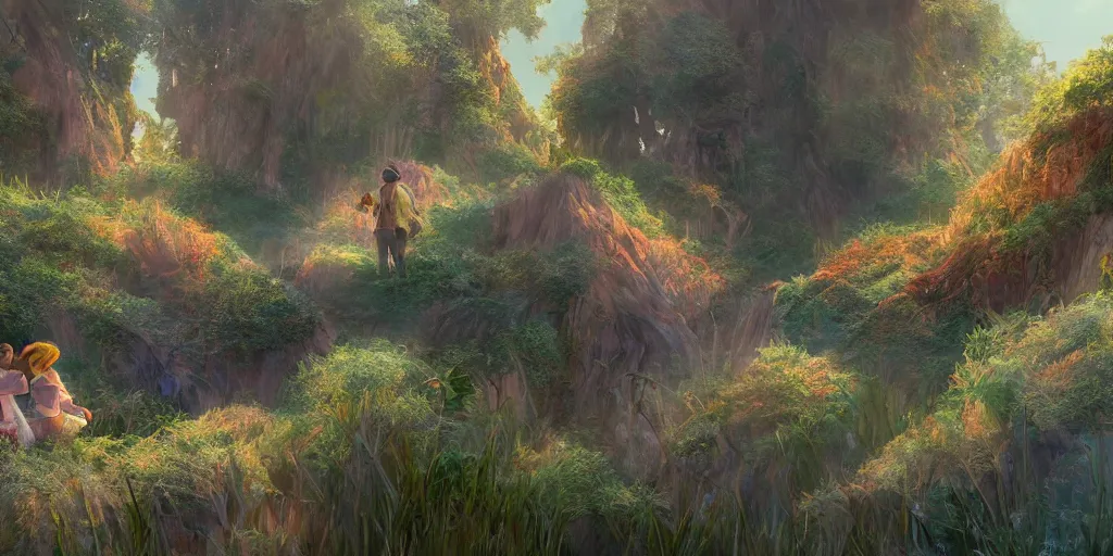 Prompt: Concept Art of cinematography of new Terrence Malick Disney film