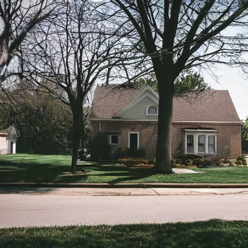 Image similar to house in wheaton, il. photographed with leica summilux - m 2 4 mm lens, iso 1 0 0, f / 8, portra 4 0 0