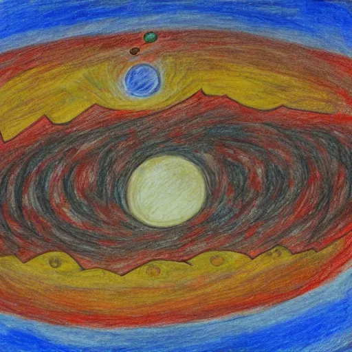 Image similar to the end of the universe, children's drawing