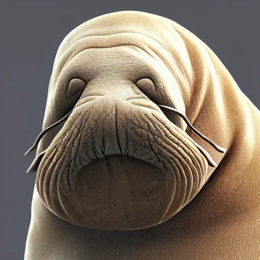 Prompt: a walrus resembling a human, photorealistic 4K.