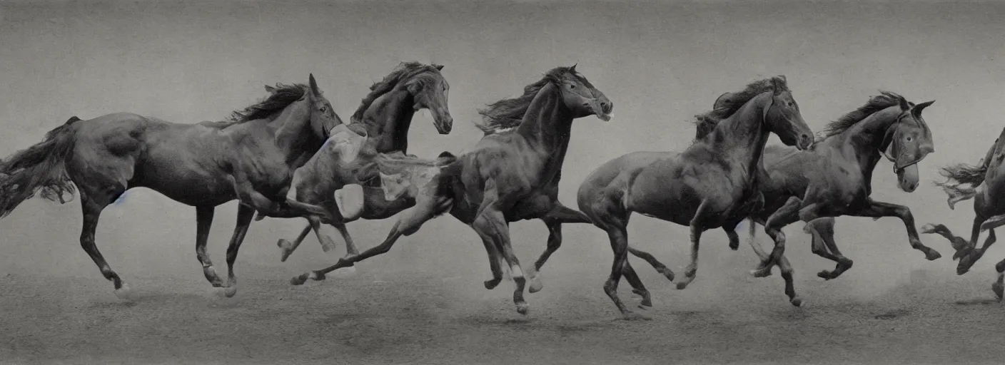 Image similar to horse running by muybridge, chronophotography