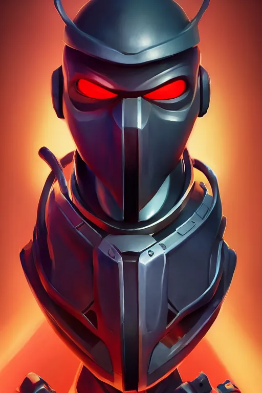 Image similar to epic mask helmet robot ninja portrait stylized as fornite style game design fanart by concept artist gervasio canda, behance hd by jesper ejsing, by rhads, makoto shinkai and lois van baarle, ilya kuvshinov, rossdraws global illumination radiating a glowing aura global illumination ray tracing hdr render in unreal engine 5