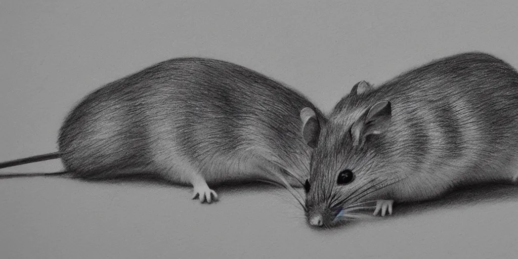 Image similar to realistic pencil drawing of a mouse, hiqh quality, trending on artstation