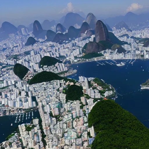 Prompt: rio de janeiro in the future. futuristic image. technology. 8 k. high quality.