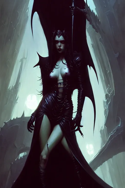 Image similar to vampire queen by bayard wu, greg rutkowski, giger, maxim verehin