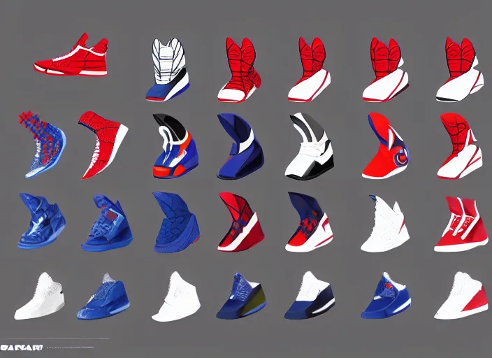 Prompt: basketball sneakers concept of spider - man, trending on artstation, smooth, sharp focus