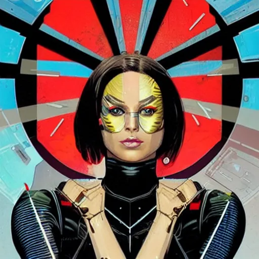 Image similar to portrait of a female android, by MARVEL comics and Sandra Chevrier