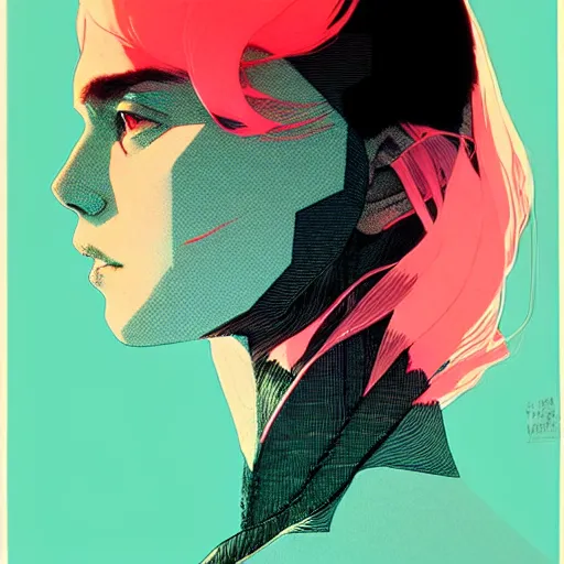 Image similar to portrait soft light, by killian eng and conrad roset, inspired by akira anime, etching, fine, sharp high detail, screen print,