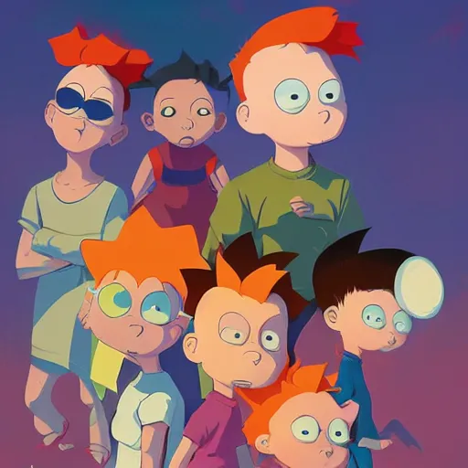 Image similar to face icon stylized minimalist rugrats, loftis, cory behance hd by jesper ejsing, by rhads, makoto shinkai and lois van baarle, ilya kuvshinov, rossdraws global illumination