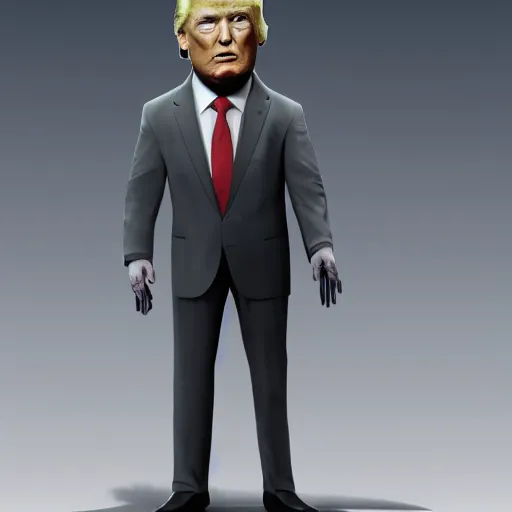 Image similar to donald trump, alien grey, tall, very thin, terrifying, grimdark, photorealistic