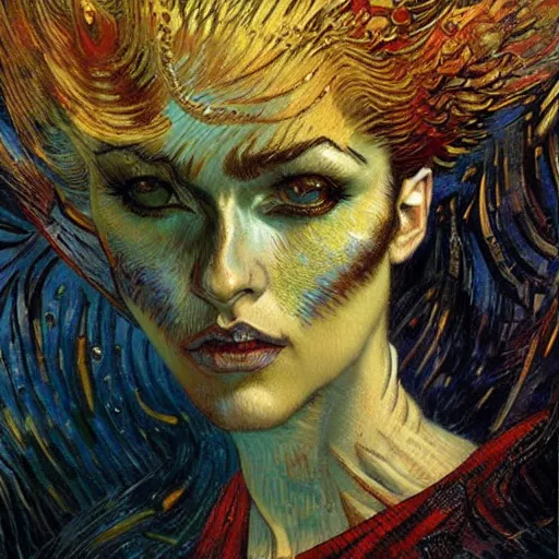 Image similar to Divine Chaos Engine by Karol Bak and Vincent Van Gogh