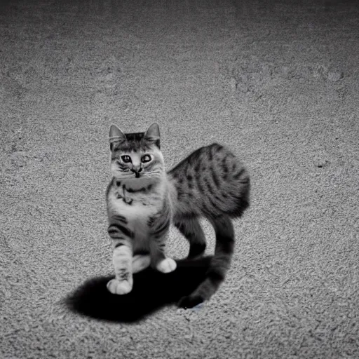 Image similar to an award winning photograph of a cat on a runway