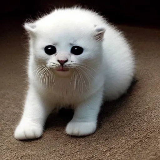 Image similar to The worlds cutest!!! kitten and cutest!!! arctic seal