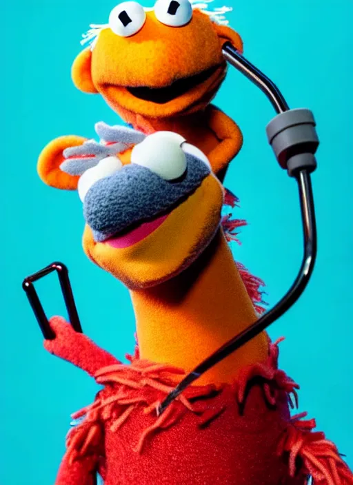 Image similar to studio portrait still of muppet!!!!! gordon freeman!!!!!! as a muppet muppet as a muppet, 8 k, studio lighting, key light,