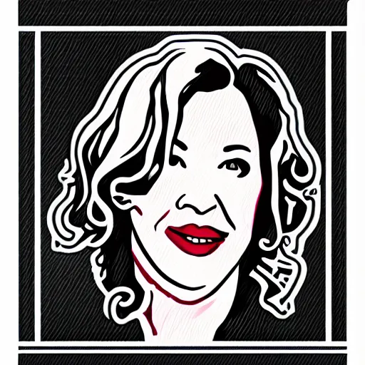 Image similar to schitts creek catherine o'hara as moira, sticker - art, svg vector, adobe - illustrator