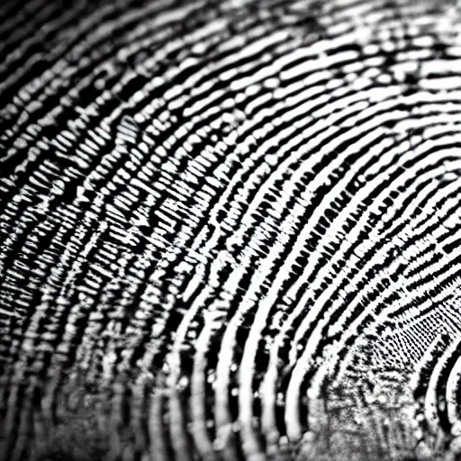 Prompt: close up of a finger print, ultra realistic, 4 k, black and white.