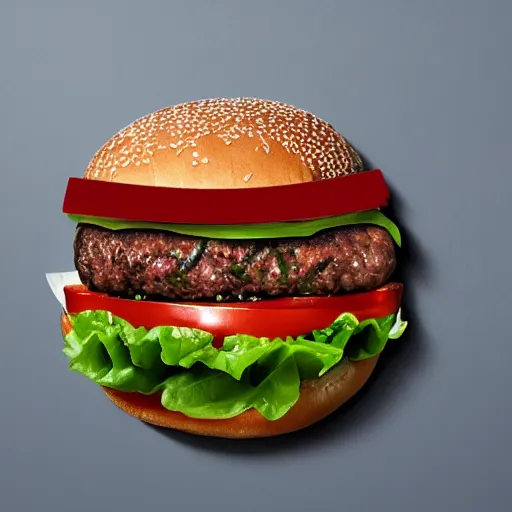 Prompt: burger inside a class sphere