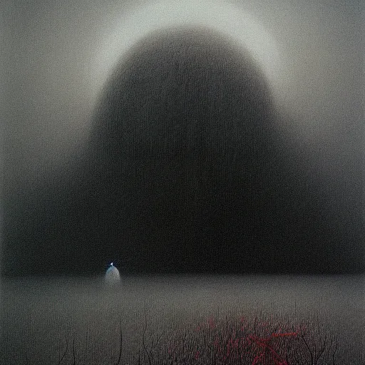 Prompt: good morning, scary atmosphere, nightmare like dream by zdzisław beksinski