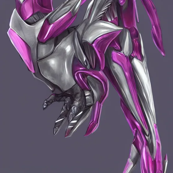 Image similar to very close up foot pov shot, hyperdetailed elegant beautiful stunning, anthropomorphic mecha female dragon, showing detailed dragon paws to camera, sharp claws, soft pads, sharp silver armor, fuchsia skin, anthro dragon art, warframe destiny fanart, furry paws furry, furaffinity, deviantart, octane, ekasportal