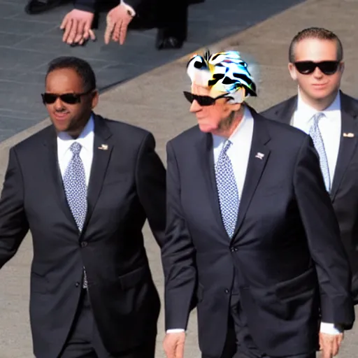 Prompt: Biden men in black