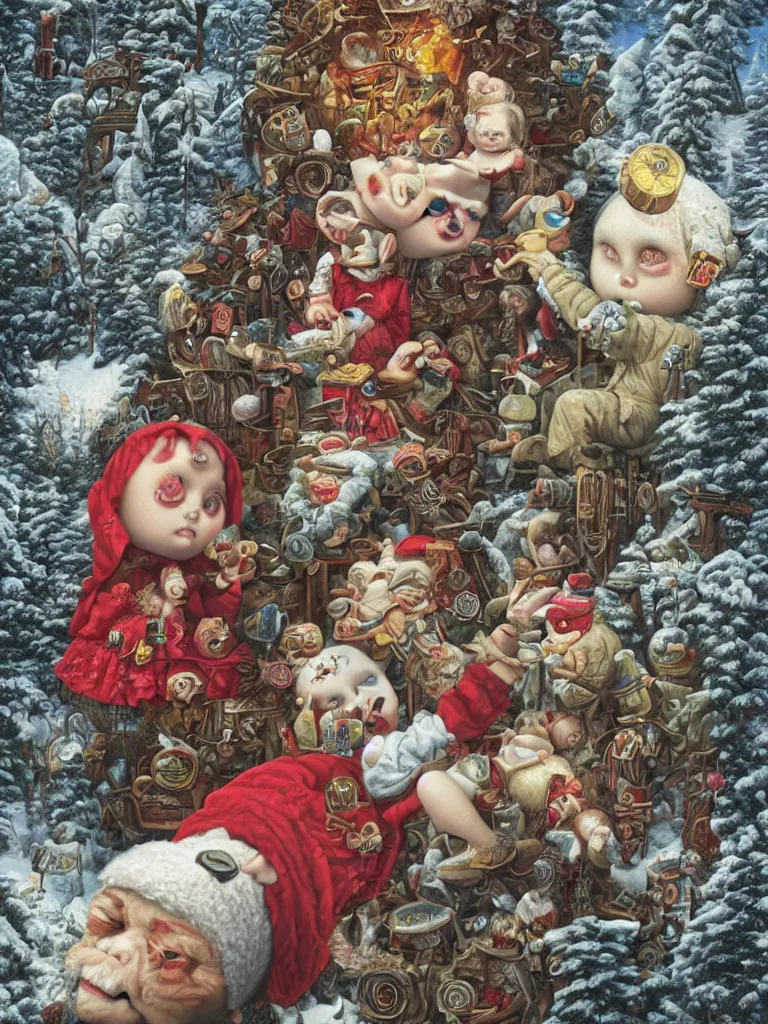 Image similar to This is the Hour of Lead remembered, if outlived, as Freezing persons, recollect the Snow First Chill then Stupor then the letting go Mark Ryden and Alex Gross, Todd Schorr highly detailed