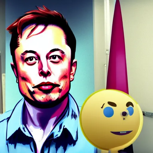 Image similar to elon musk in the style of the game life is strange