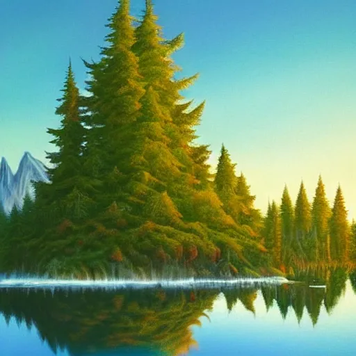 Image similar to summer colossal forest scotch album cover, by bob ross and lawren harris, trending on cgsociety, smooth