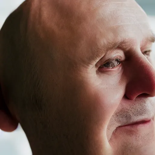 Image similar to “ hyperreal close up 8 k photo of a balding middle aged man ”