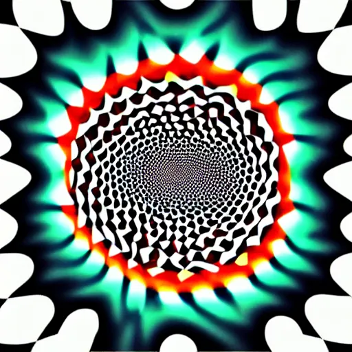 Image similar to psychedelic hypnotic optical illusion that helps people think