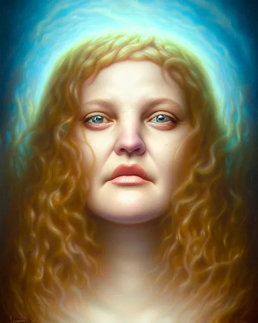 Prompt: detailed portrait of drew barrymore marshmallow!! chocolate!! biscuit! by tomasz alen kopera and peter mohrbacher and johanna martine! and margaret keane! coherent luminescent