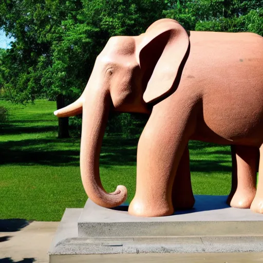 Prompt: a statue of a wooden elephant