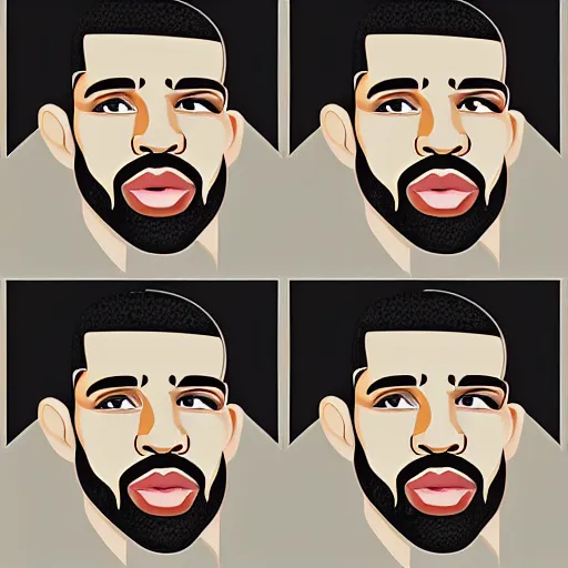 Prompt: drake in the style of vector art