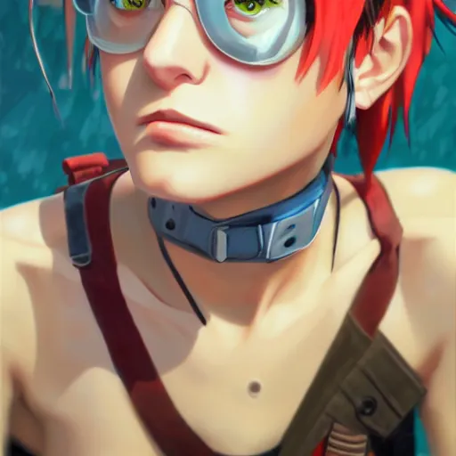 Image similar to tank girl comic art portrait, photo realistic, stylish, highly detailed, digital painting, ghibli masterpiece!, makoto shinkai!, bluth!, fujita goro!, giraud!, ghailan!, akihiko yoshida!, fadeev! 8 k