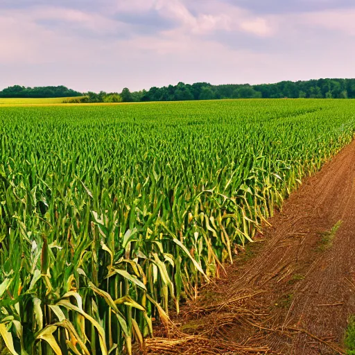 Prompt: corn field in rural pennsylvania
