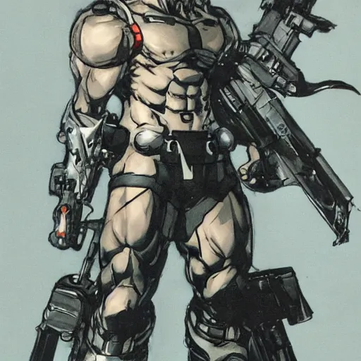 Image similar to concept art of maga man x, yoji shinkawa