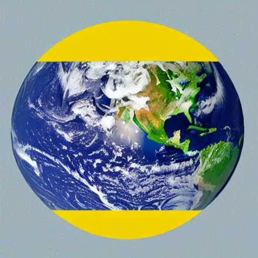 Image similar to earth being sliced in half like a lemon on a cutting board