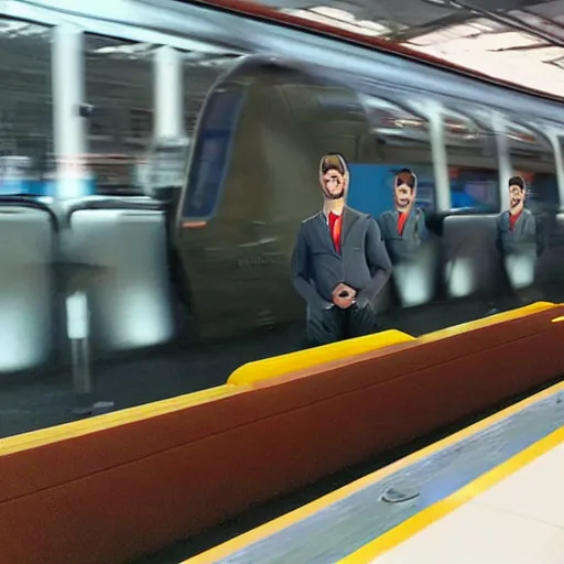 Prompt: train that looks human with human face, hyper realistic