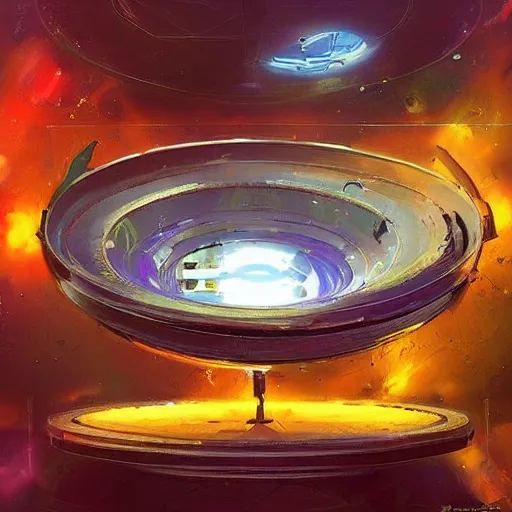 Prompt: a bowl that is portal to another dimension. in the style of john berkey. trending on artstation and deviantart. digital art.