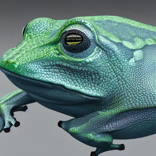 Image similar to hybrid of frog whale, raytracing, vray, 5 5 mm