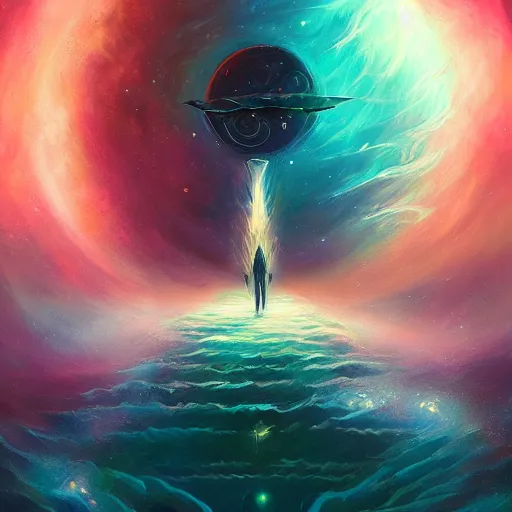 Image similar to a mind forever voyaging, fantasy, sea, cosmos, anato finnstark